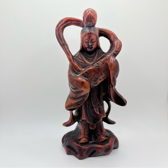 Vintage Lucky Fortune God
Musician 3.5" Red Resin
Cinnabar Figurine Japan - Picture 1 of 10